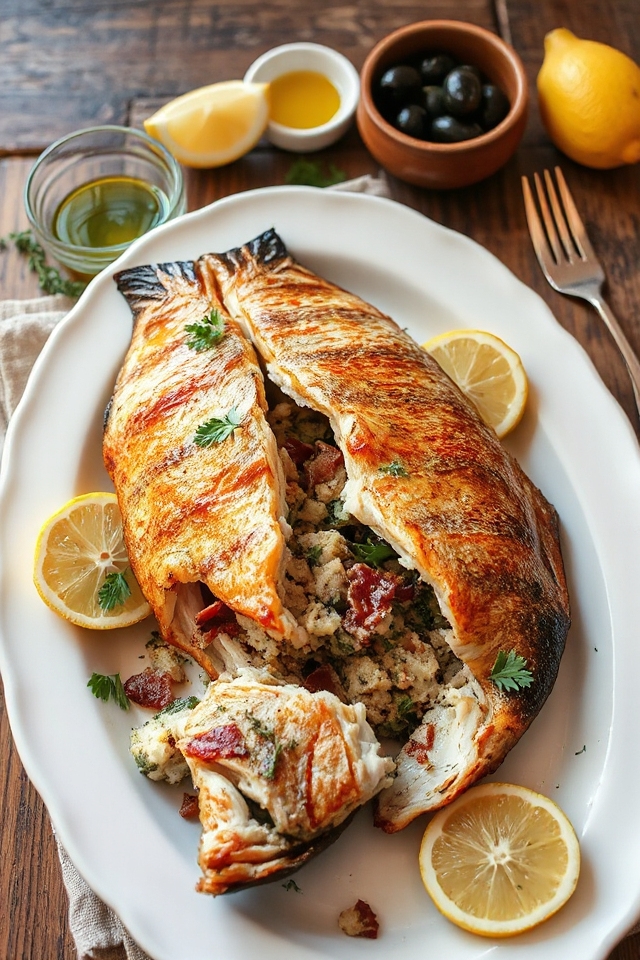 baked sea bass preparation
