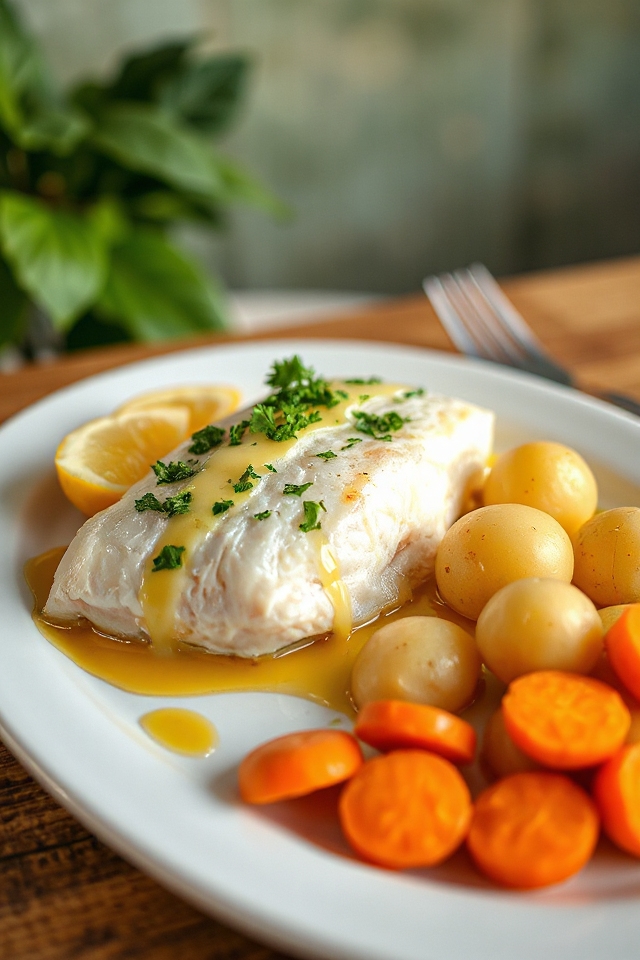 boil cod with flavorful seasoning