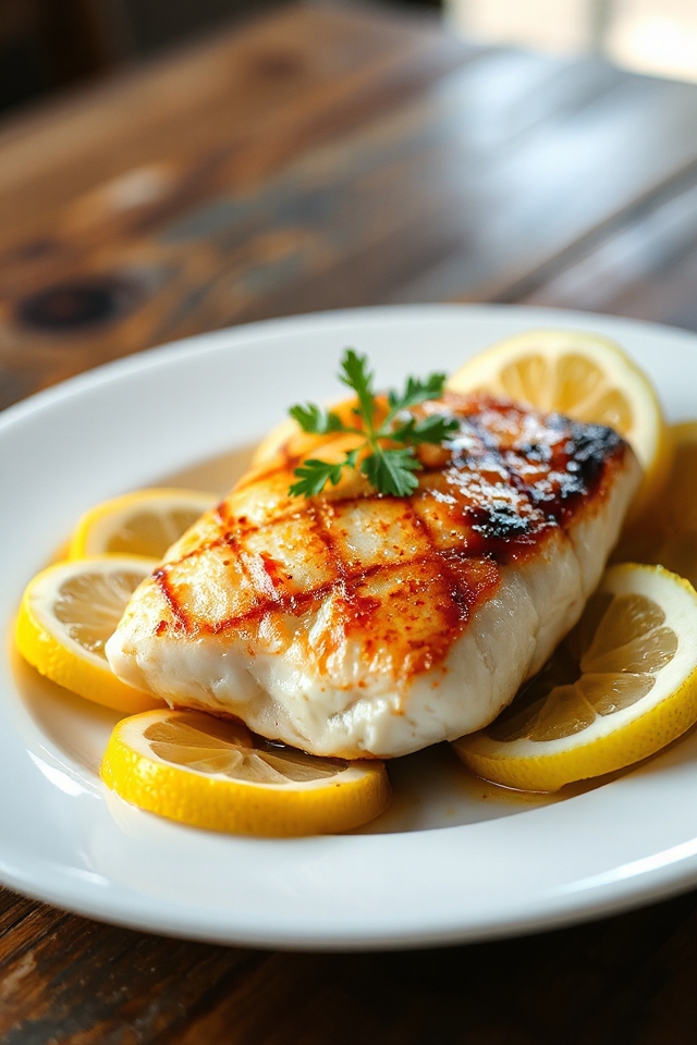 broiled halibut with marinade