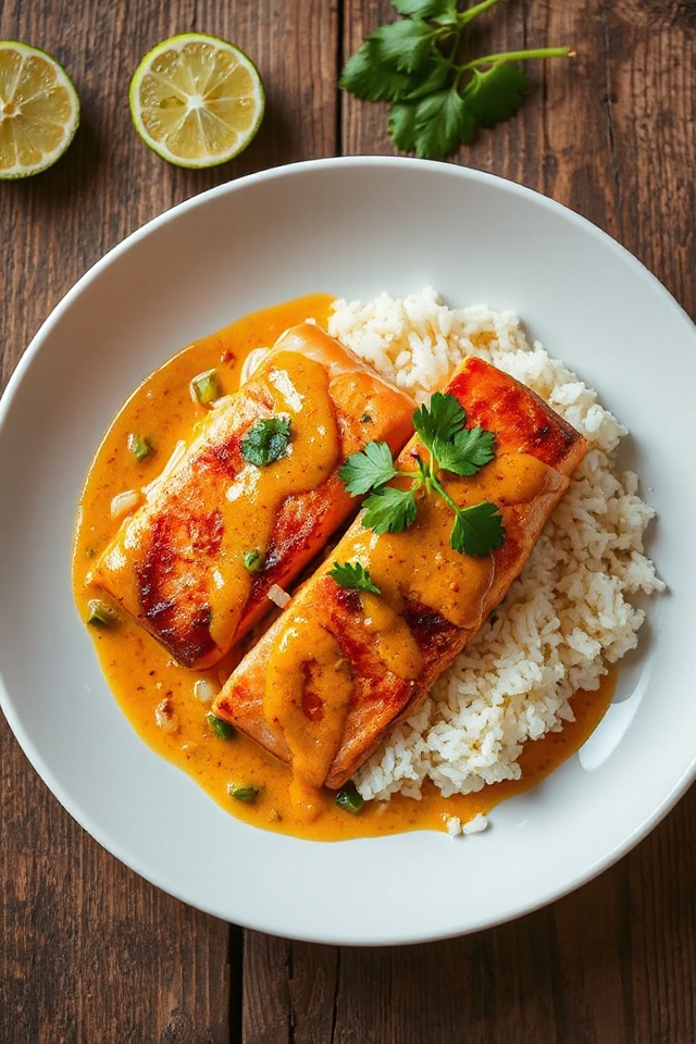 coconut infused salmon dish