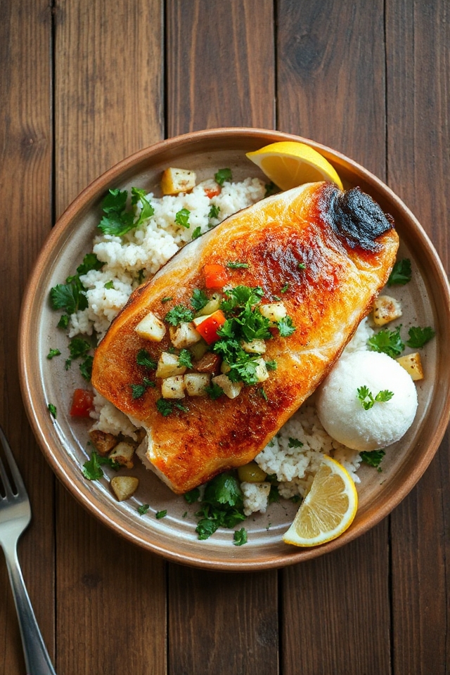 crab stuffed flounder dish