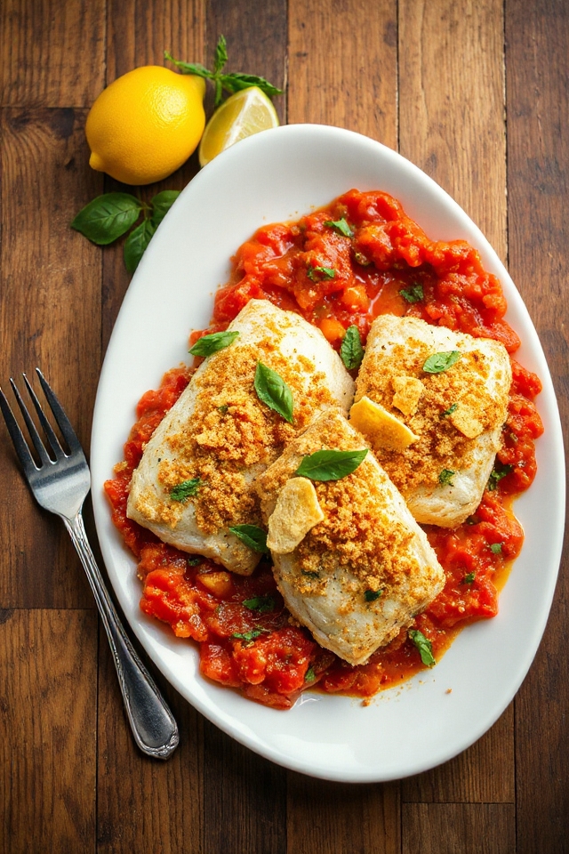 crispy baked fish dish