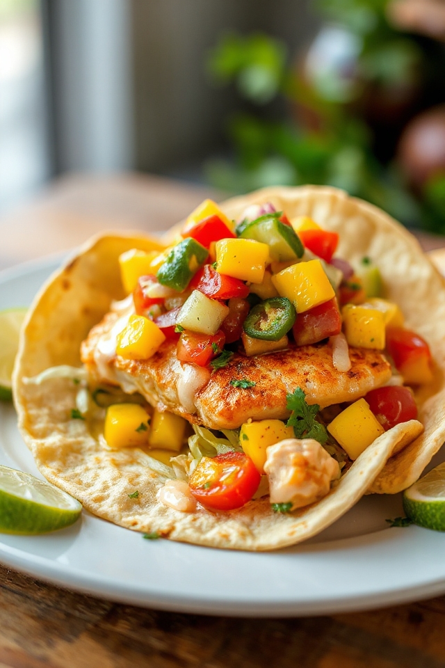 crispy fish tacos assembled