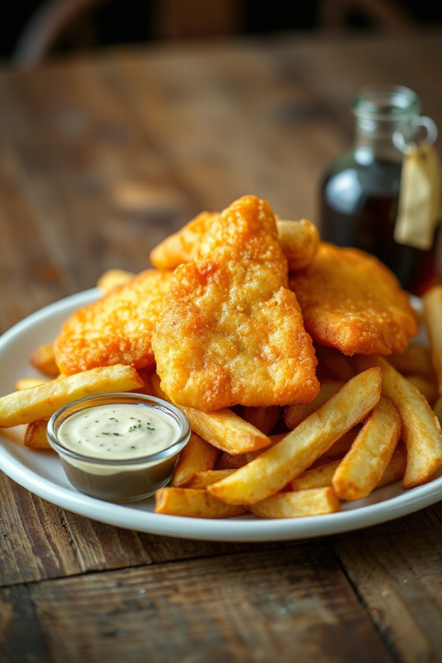 crispy golden fish and chips