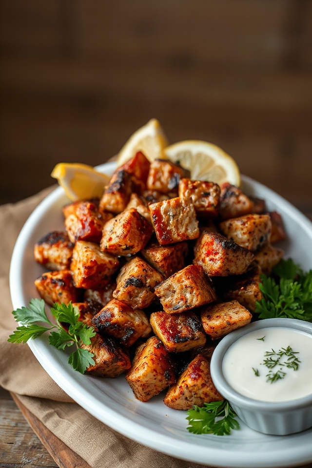 crispy spiced tuna cubes