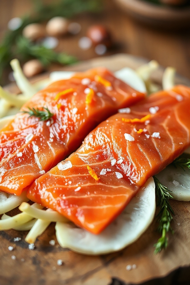 curing salmon with fennel seeds