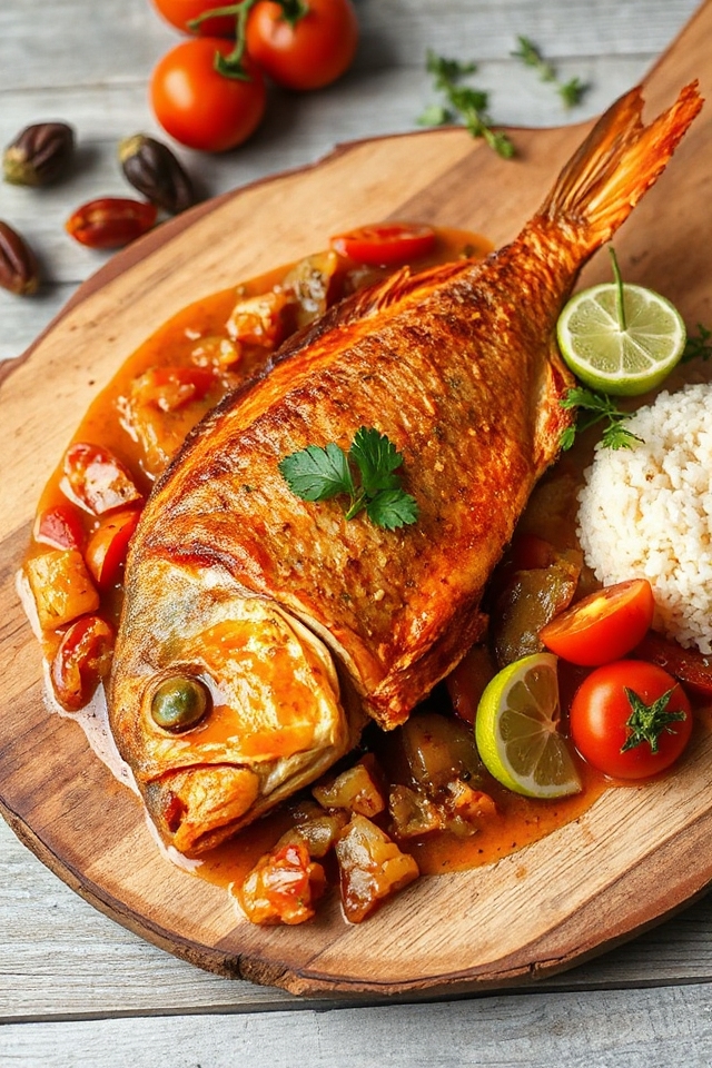 delicious brown stew fish