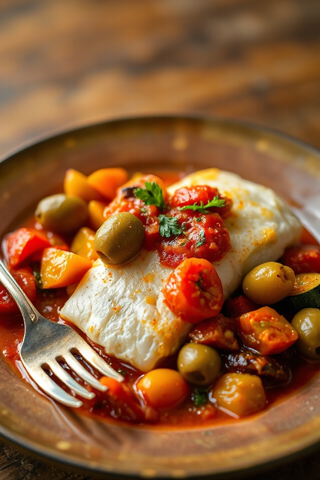 flavorful cod in sauce