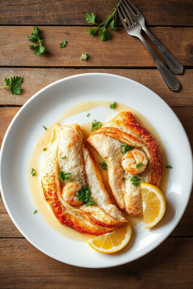 flounder filled with stuffing