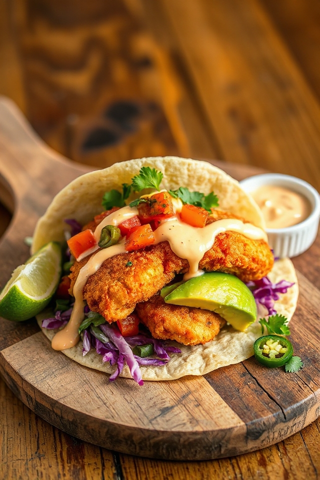 fried fish taco assembly