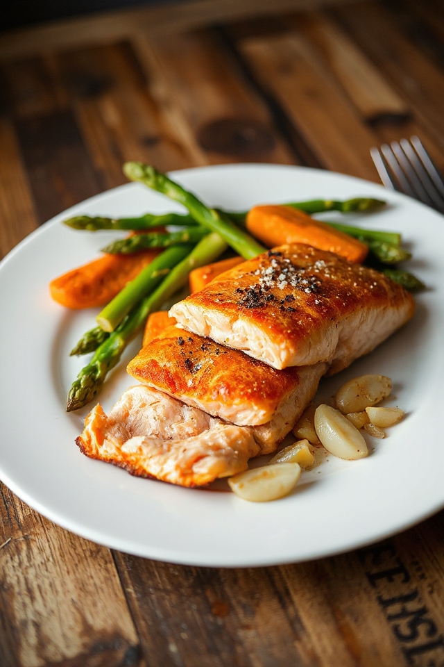 fry salmon with garlic