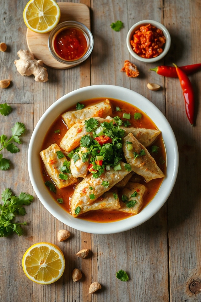 garlic flavored fish dish