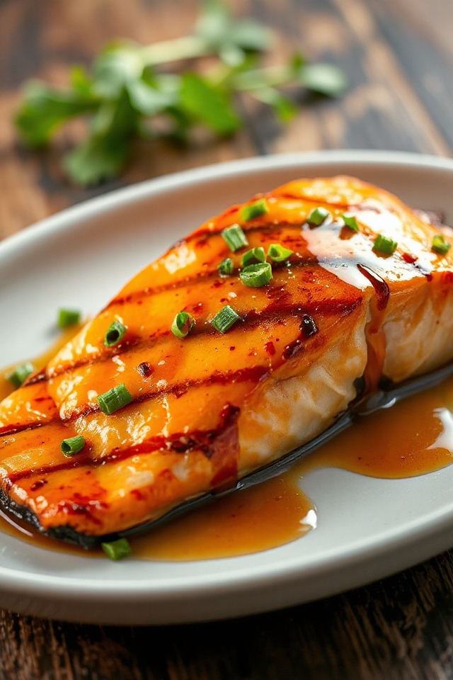 grill marinated salmon with honey