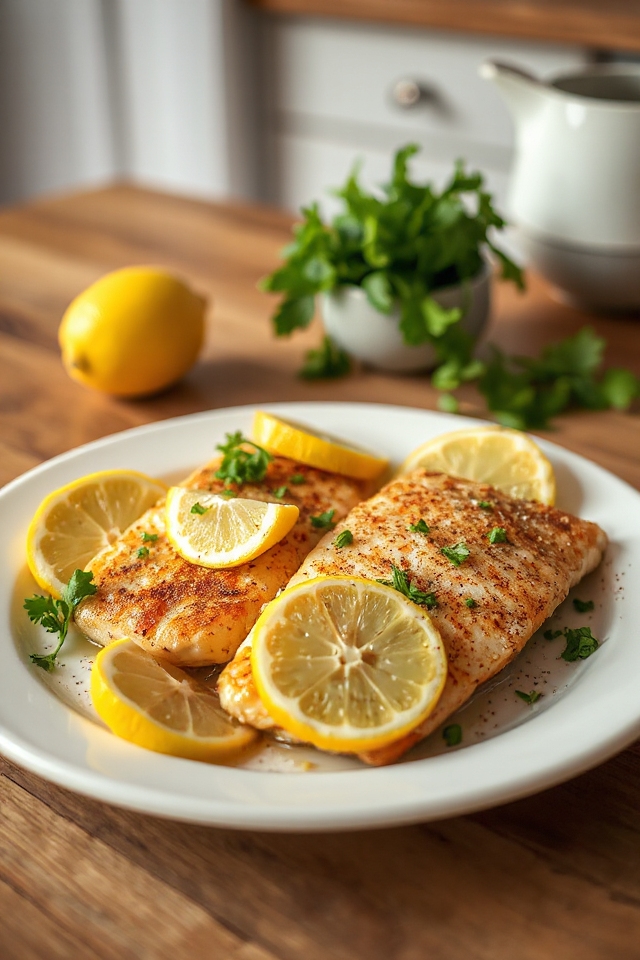 lemon cod cooking process