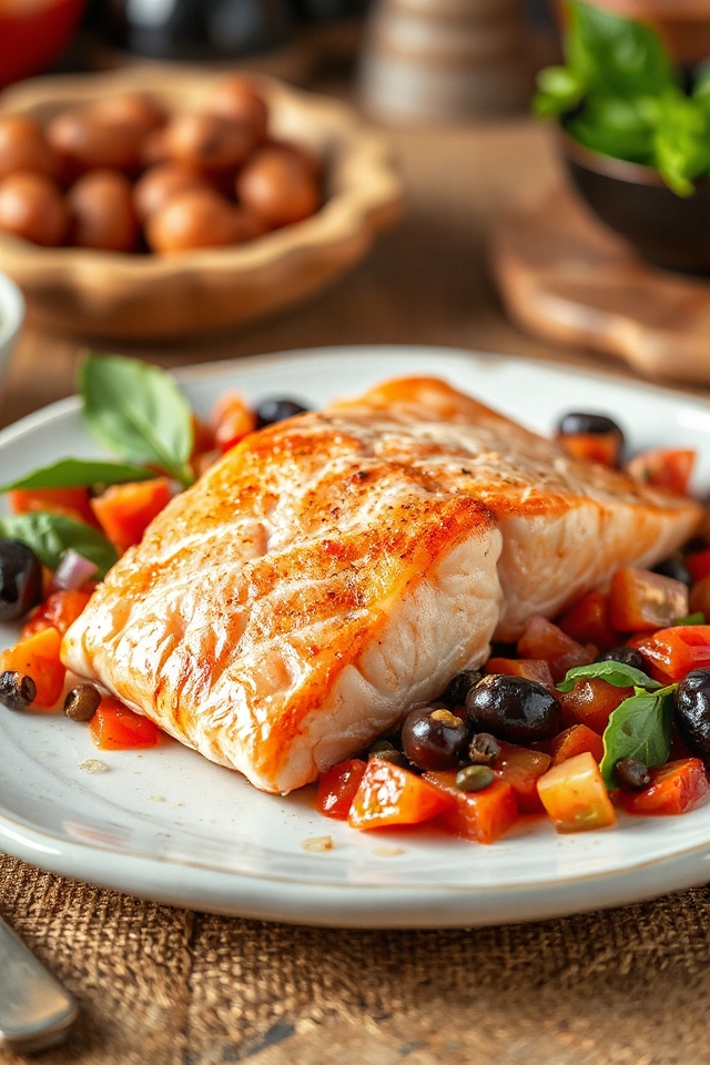 mediterranean salmon with tomatoes