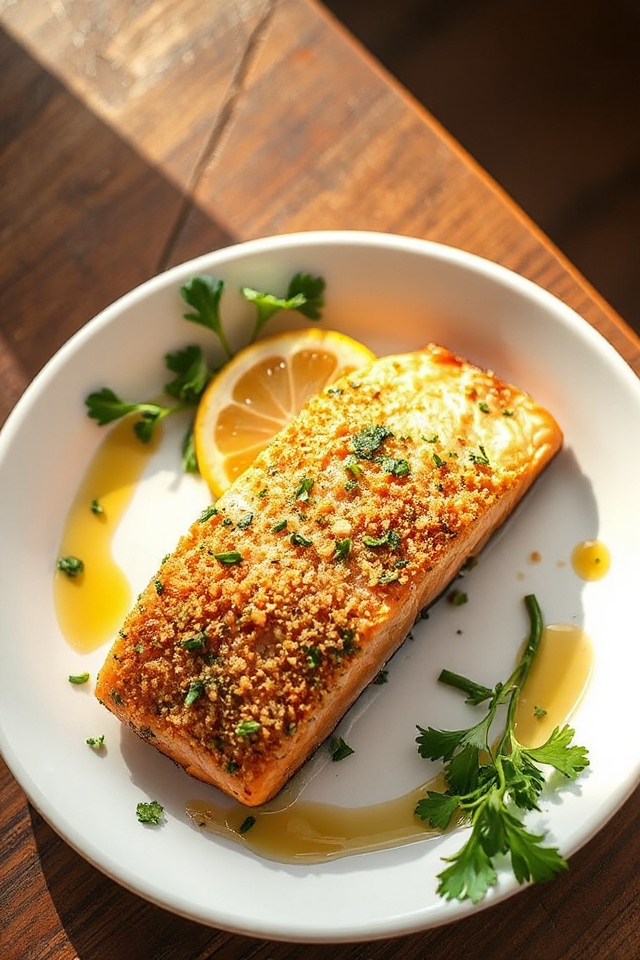 panko crusted salmon preparation