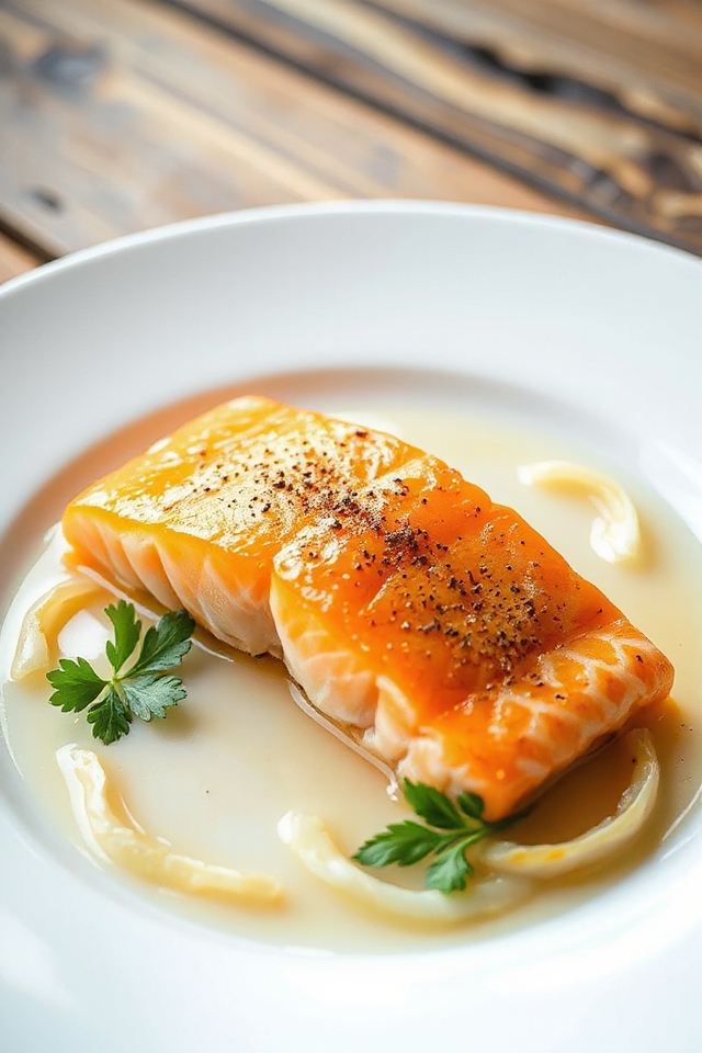 poached salmon cooking process