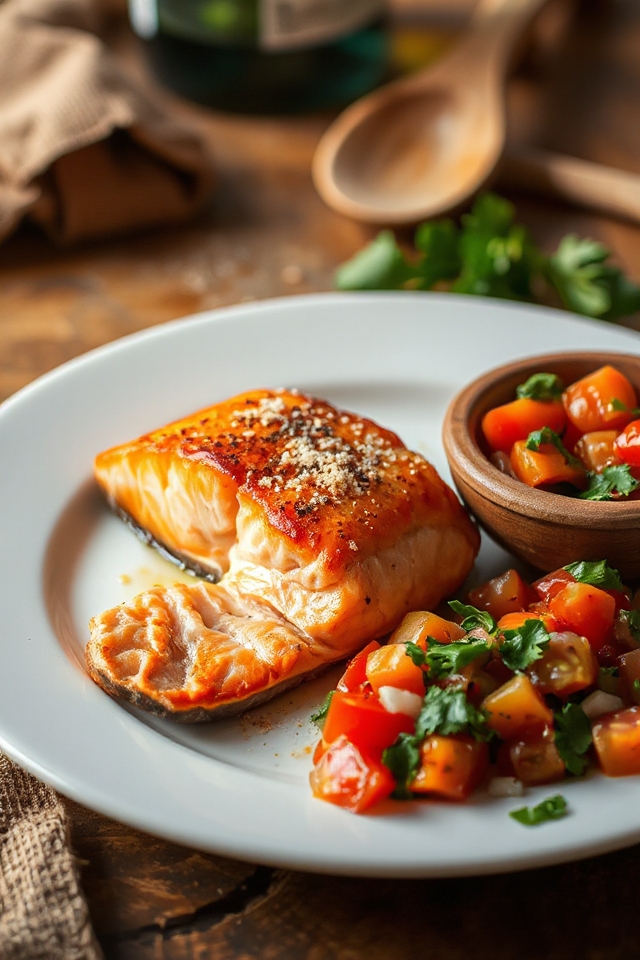 roast salmon with salsa