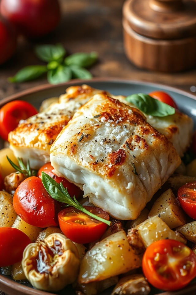 roasted cod with garlic
