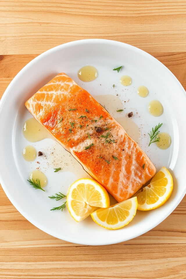 salmon flavored with dill