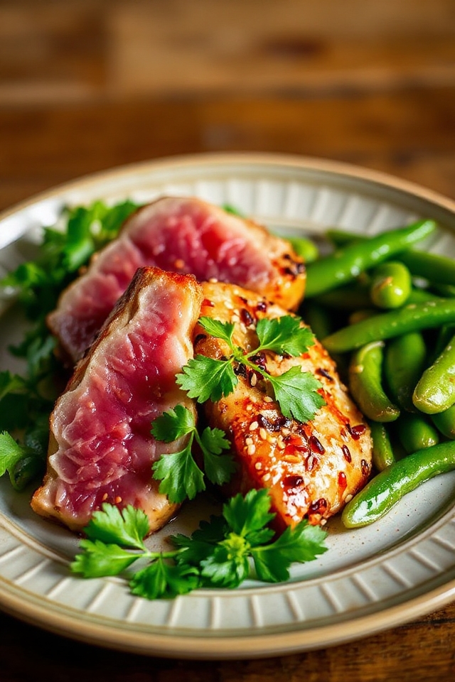 seared sesame tuna preparation