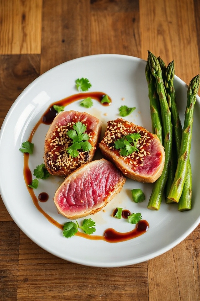seared sesame tuna preparation