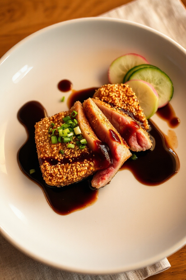 sesame crusted tuna preparation