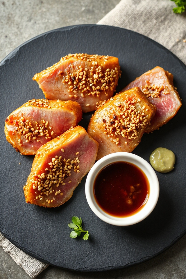 sesame seared tuna preparation