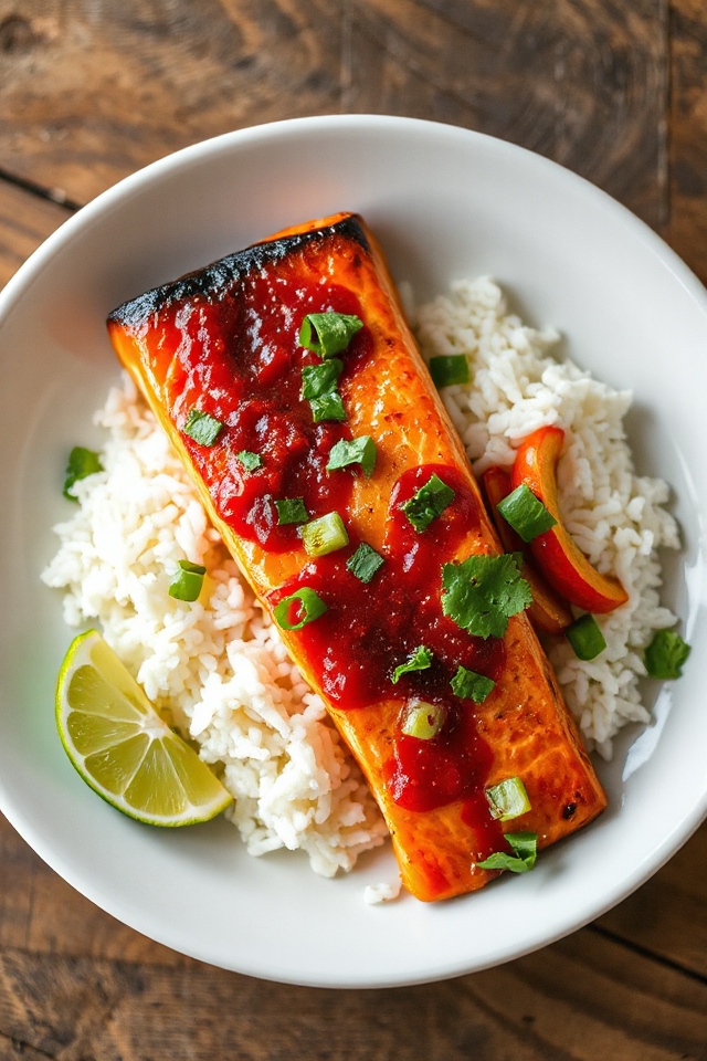 spicy baked salmon dish
