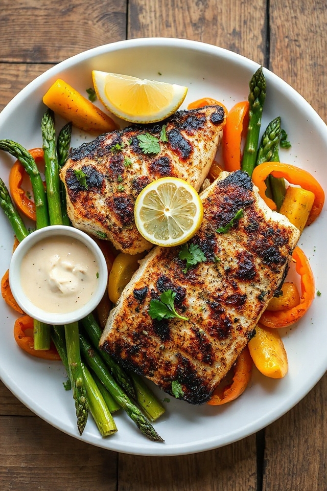 spicy seared halibut dish