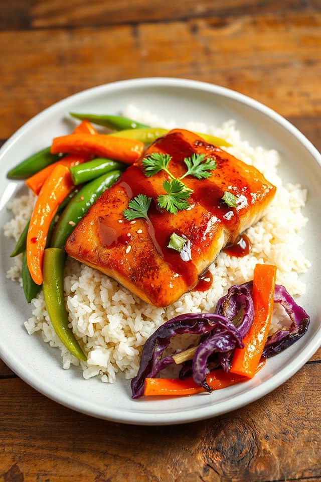 sweet glazed salmon dish