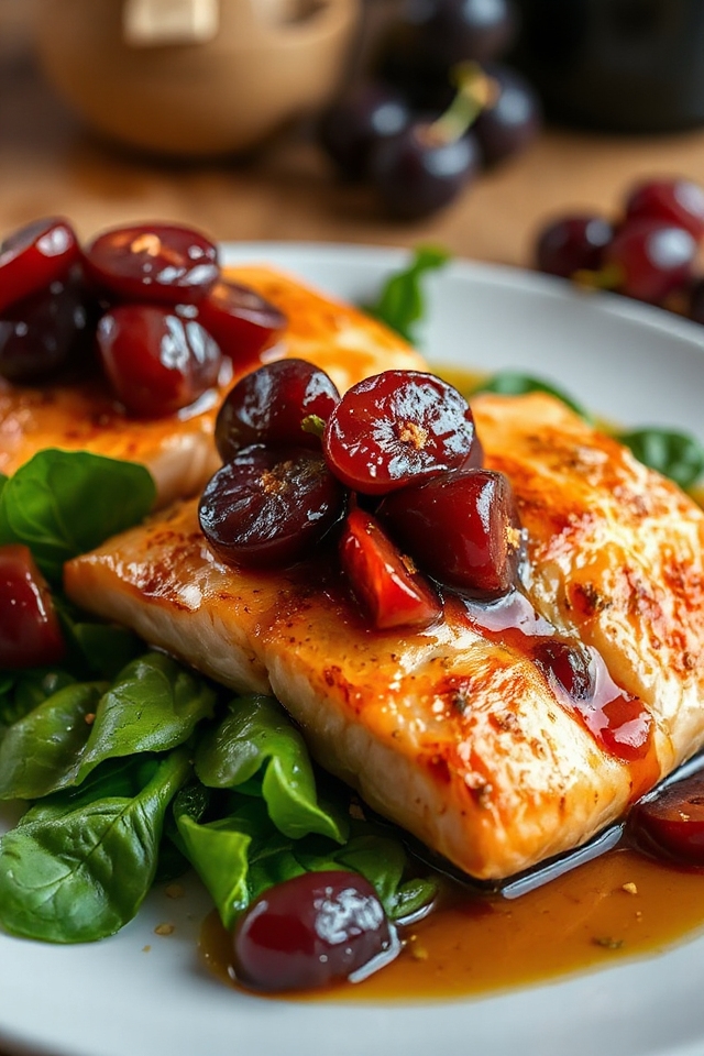 tuscan salmon with grape sauce